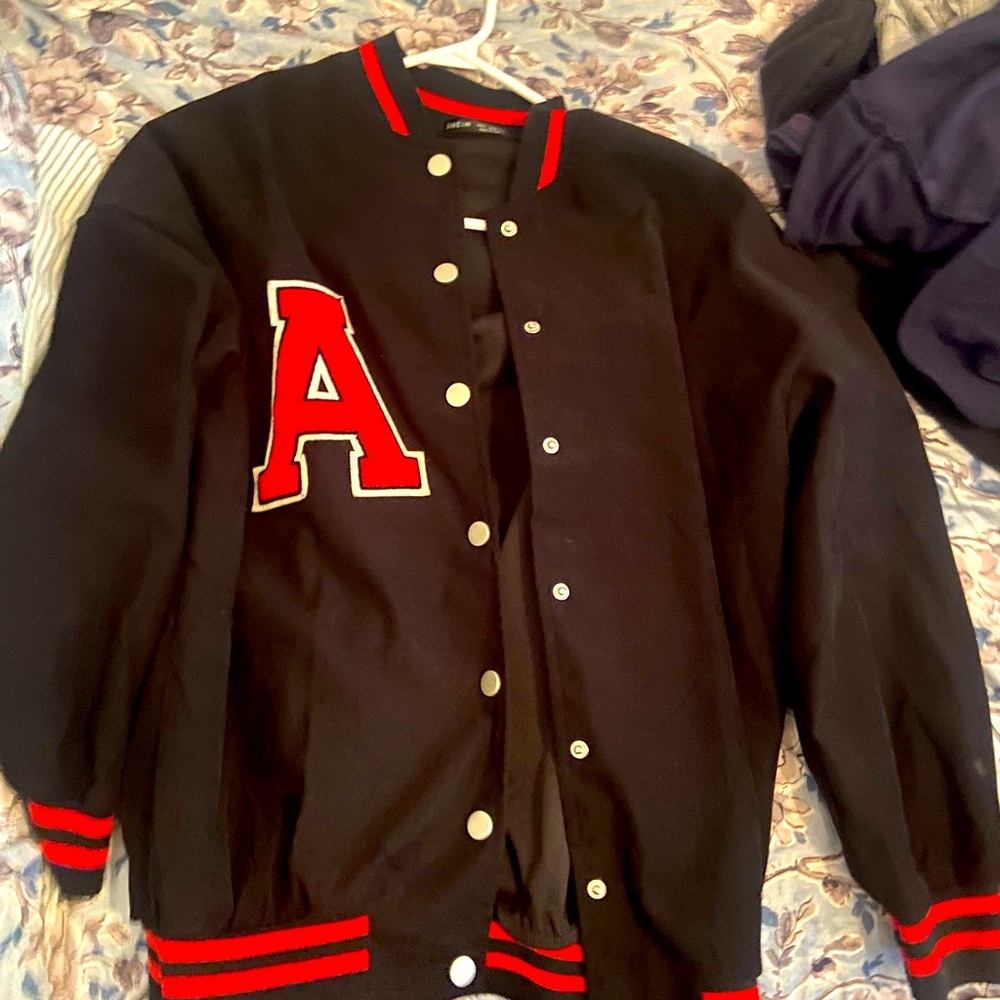 Jock Varsity Jacket Black and Red with an A